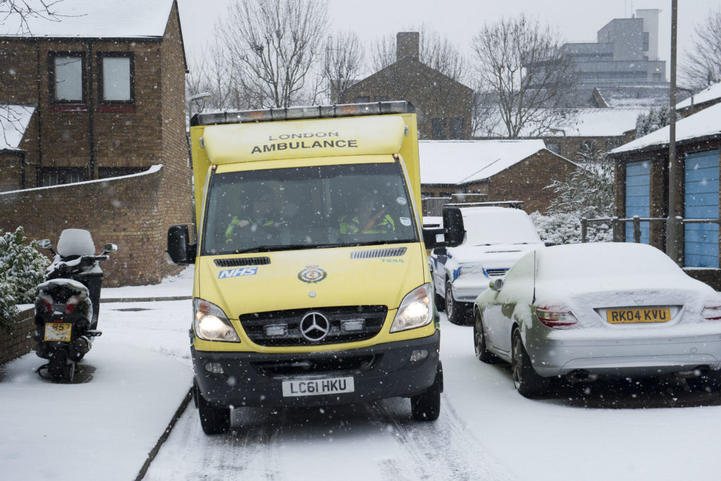 Ambulance in snow