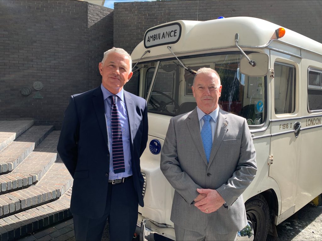 Steven Roberts (left) and Terry Longhurst (right) who have spent 40 years at London Ambulance Service after starting within one week of one another in 1984