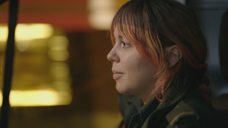 Isobel driving an ambulance in Episode 5, Series 13 of BBC Ambulance. 