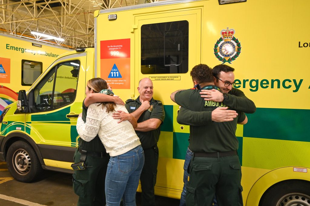 The paramedics and patients meeting at Wimbledon Ambulance Station