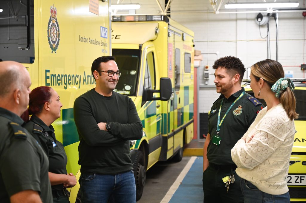 Patrick, Tash and the London Ambulance Service clinicians who saved his life