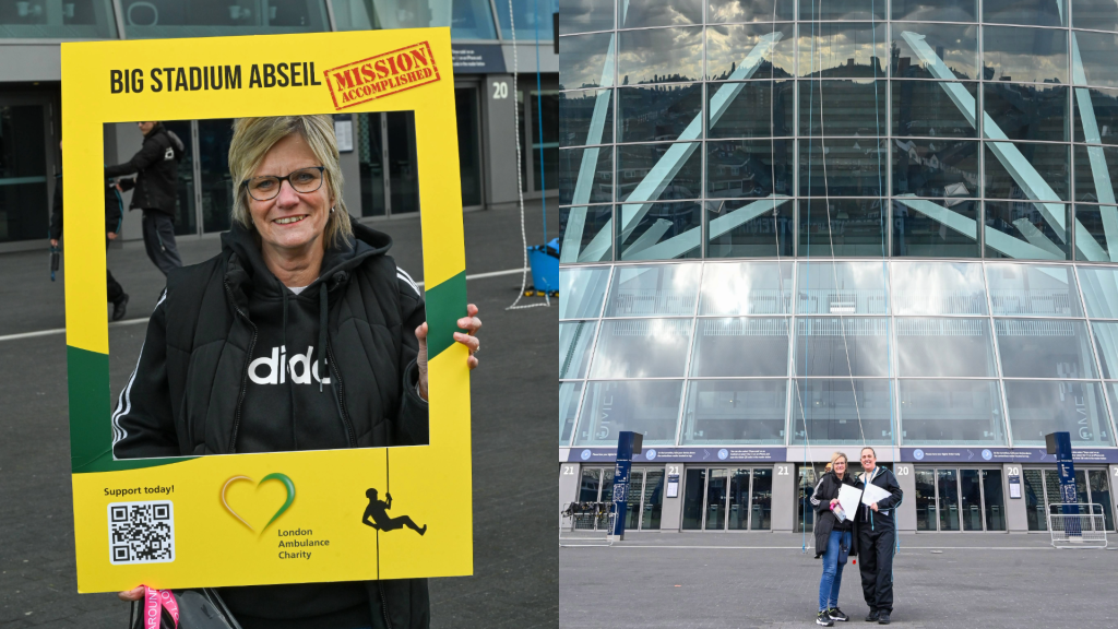 Jackie after completing the abseil